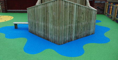 Ship playground on wet pour surface